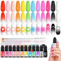 SAVILAND 12 Vitality Colors Smalto per unghie in gel per aerografo Nebbia fine per spray colorato per pistola a spruzzo per aerografo Nail Art Design a colori
