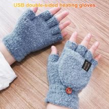 Double-Sided Heating Gloves Washable Rechargable Mittens Warm Full Half Finger Warmer Electric Thermal Gloves for Outdoor Hiking