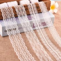 5 Meter weißes und schwarzes Spitzenband, verschiedene Blumenbesätze für Geschenkverpackungen, Weihnachten, Hochzeit, Dekoration, DIY, Basteln, Nähzubehör