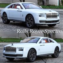 1:24 Alloy Rolls Royce Spectre Modelle Autos, Druckguss-Spielzeug mit Licht-Sound, Fahrzeug, 5 Türen geöffnet, Miniatur-Auto, Jungen, perfekte Geschenke