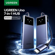 UGREEN Uno USB C HUB Tipo-C a 4K60Hz 2K120Hz HDMI 1000Mbps RJ45 PD100W USB3.0 Splitter per accessori per laptop MacBook Docking