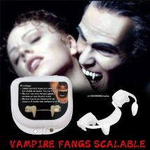 Einziehbare Vampirzähne, Halloween-Dekoration, Dracula, künstliche Zähne, Monster, Werwolf, Fangs, Cosplay-Kostüm-Requisite für Erwachsene und Kinder