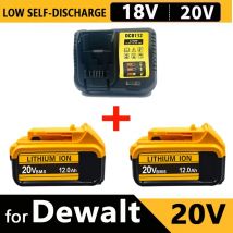 For Dewalt 18V/20V Compatible Rechargeable Tool Battery  12AH  - Fits DCB201 DCB206 DCB200 Dewalt Power Tool Replacement Battery