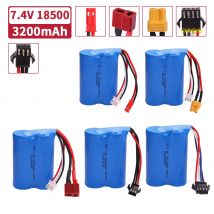 7,4 V 18500 wiederaufladbarer Akku, 3200 mAh, hohe Rate, geeignet für ferngesteuertes Auto, Geländewagen, Hochgeschwindigkeits-Autobatterie