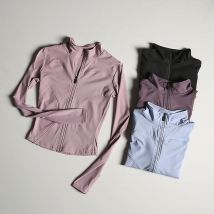 Giacca sportiva slim fit Colletto alla coreana Cappotto con cerniera Sport Fitness Abbigliamento yoga Plus Giacca in velluto Dimagrante Top ad asciugatura rapida