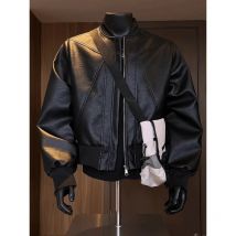 Heißer Verkauf Herren kurze Retro-Motorradjacke aus rissigem Leder im amerikanischen Stil