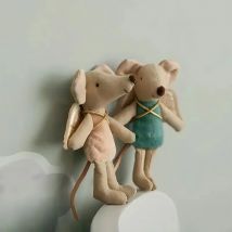 1PCS Nordic Style Fabric Art Mouse Doll Thumb Doll Toy Cute Angel Wings Mouse Doll Zodiac Gift Birthday Gift Rag Doll Small Deco
