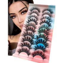 FOXESJI 3D Mink Lashes False Eyelashes Fluffy Thick Cross Wispy Natural Eye lashes Mink Soft Lash Extension Supplies Makeup Set