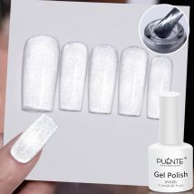 Smalto per unghie gel magnetico gatto bianco scintillante da 7,5 ml Forte effetto occhio di gatto argento Soak Off Vernice semipermanente UV per manicure