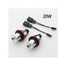 2x Error Free 20w LED Angel Eyes Marker Lights Bulbs white For BMW E39 E53 E60 E61 E63 E64 E65 E66 E87 525i 530i 545i