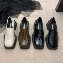 Britischen Stil Dicken Boden Frühling Herbst Quadratischen Kopf Retro Loafer Schuhe Frauen Casual Slip auf Plattform Mokassins Damen Pumpen
