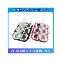 TOSR Fishing Accessories Box Magnetic Waterproof 6 Grid Fishing Hook Storage Holder Fishhook Organizer Case Container