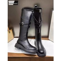 Neue Designer Frauen Schnalle Kreuz gurt kniehohe Rindsleder Echt leder Stiefel Motorrad Reitstiefel Herbst Punk-Stil Schuhe