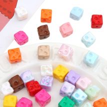 5 Stück Acryl-plattierte farbige Handyketten, Perlen, Käseblöcke, Perlen, handgefertigte DIY-Armbänder, Hängezubehör, Zubehör