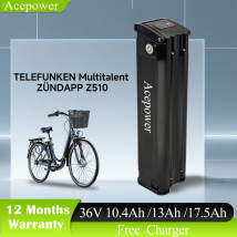 Per TELEFUNKEN Multitalent ZÜNDAPP Z510 Batteria Ebike Akku 36V 10.4Ah 13Ah 17.5Ah Batteria Silver Fish per TELEFUNKEN Multitalent