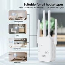 WALRAM 300M Ripetitore WiFi Wireless WiFi Extender Amplificatore di segnale WIFI wireless a lungo raggio Ripetitore Internet di rete wireless EU