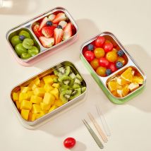 WORTHBUY Contenitore per il pranzo Bento sigillato portatile di grande capacità Contenitore per alimenti per insalata di frutta in acciaio inossidabile 304 per studenti impiegati