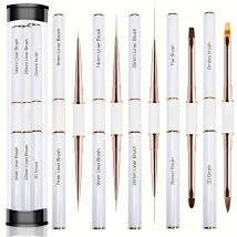 5 sztuk pędzli do zdobienia paznokci z podwójną końcówką