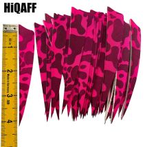 50 Teile/los Hi-Q 4 Zoll Schild Cut Pfeil Federn Camouflage farbe Echte Türkei Plume Schild Cut Bogenschießen DIY Zubehör