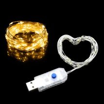 Lucine a LED in filo di rame Luci a stringa a LED alimentate tramite USB Lampada da esterno per le vacanze Ghirlanda Luces per decorazioni di nozze per feste di Natale