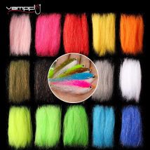 Vampfly 2 Packungen gewellte Slinky-Faser Flash synthetische Streamer-Fasern Fliegenbindematerial für Minnow Streamer Jig Fliegen Forellenköder