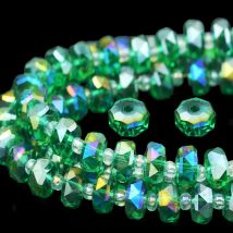 6/8mm Grüne AB Flache Runde Facettierte Österreichische Kristall Glas Rad Form Spacer Perlen Für Schmuck Machen diy Armband Halskette