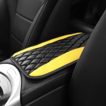 Auto-Armlehnenkissen, Mittelsteuerkissen, Auto-Innenzubehör, PU-Leder, besticktes dreidimensionales Gitterkissen