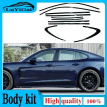 Autotür Voll fenster rahmen Fensterbank leiste Verkleidung Abdeckung für Porsche Panamera 2010 2021 2013-2017 (schwarz silber)