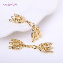 16.5*53mm 3 Stränge Verschluss verbinder für die Schmuck herstellung, 18 Karat vergoldetes Schmucks chloss verbinder Zubehörteile Material