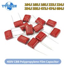 20PCS 400V CBB Polypropylen Film Kondensator 104 103 105 223 224 334 335 473 474 684 0,1 UF 0,01 UF 1 UF CBB Kondensator Kit