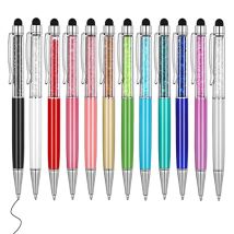50 Stück 2 in 1 Kristall-Metall-Kugelschreiber, modisch, kreativ, mit Stylus, Touch-Stift, Schreibwaren, Büro, Schule, kostenloses individuelles Logo