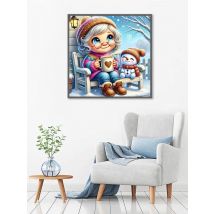 EverShine DIY 5D Diamond Painting Old Woman Full Drill Embroidery Kit Cartoon Portrait Mosaic Snowman Christmas Decorations Gift