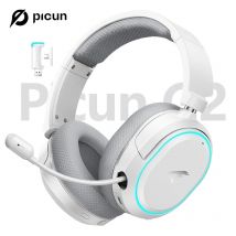 Picun G2 Bezprzewodowy zestaw słuchawkowy Bluetooth 2,4 GHz do gier na PC PS4 PS5 Przełącznik telefoniczny 5 ms Niski czas oczekiwania Przewodowy zestaw słuchawkowy 7.1 surround Mikrofon ENC