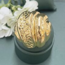 Verstellbarer großer 18 Karat vergoldeter Ring für Frauen hochwertige Kupfer trend ige Goldfarbe Schmuck Party Dubai Braut Hochzeits geschenk