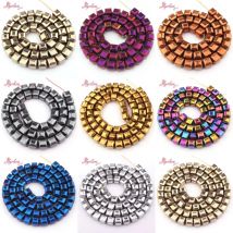 Natural Hematite Stone Bead Faceted Cube DIY Strand 15" 3/4/6/8mm For Necklace Bracelet Earring Jewelry Making