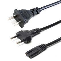 Weiß-Schwarzes 2-poliges US-EU zu C7 Verlängerungskabel, Lampen-Stromversorgung, Amerikanisches Europäisches 8-förmiges Netzkabel für LED-Beleuchtung, 1,5m
