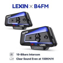 Lexin B4FM-X Bluetooth-Motorrad-Gegensprechanlage, Helm-Headsets, BT 5.0, drahtlose Kommunikation,
