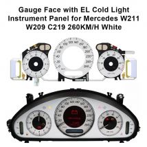 Gauge Face mit EL-Kaltlicht-Instrumententafel für Mercedes W211 W209 C219 260 km/h weiß