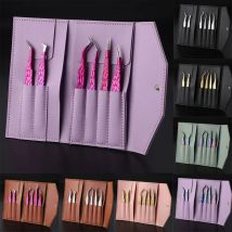 6PCS Pinzette per ciglia finte Set per estensioni ciglia finte a ventaglio Piantare clip per sopracciglia Pinze per ciglia Kit di strumenti per unghie per trucco