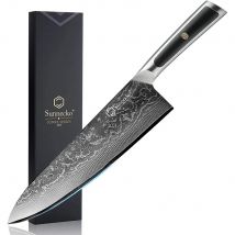 Sunnecko damascus Kochmesser 8 "Zoll japanisches Küchenmesser ultra scharfes High Carbon VG10 Stahl Fleischs chneide messer Gyuto Cutter