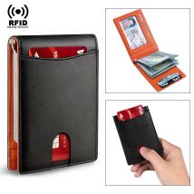 Metal Money Clip Wallet RFID Blocking Slim Card Holder Money Bag Credit Cardholder Carbon Fiber Bifold Smart Wallet for Men