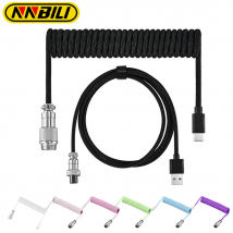 NNBILI mechaniczna klawiatura kabel spiralny przewód typu C Port USB Aviator zwijany kabel gry komputerowe biurkowy klawiatura akcesoria