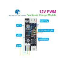 Single 12V 0.8A DC PWM 2-3 Wire Fan Temperature Control Speed Controller Chassis Computer Noise Reduction Module NTC B 50K 3950