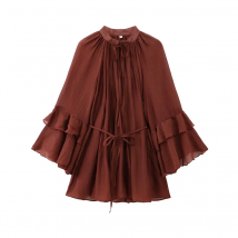 HXAO Elegante Party Kurze Kleider 2025, Damen Frühling Langarm Mini Rote Kleider Mode Lässig Y2k Vintage Kleider Vestidos