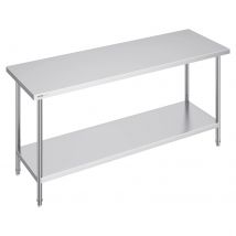 SucceBuy 4 Size Stainless Steel Prep Table Heavy Duty Metal Worktable Commercial Work Table for Restaurant and Home