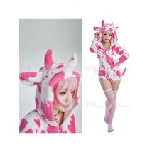 Pink cow plush cosplay cute female cartoon anime soft and cute clothing jumpsuit