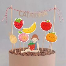 24 stücke Sommer Obst kuchen Topper Erdbeer Banane lächelnd Papier Topper für Kinder Sommer alles Gute zum Geburtstag Party Dekoration Versorgung