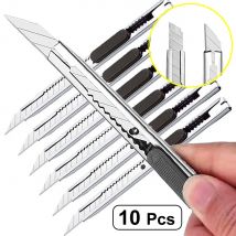 1/5/10Pcs Utility Messer Edelstahl Papier Cut Box Cutter Werkzeuge Kit Nicht-Slip Klingen Unboxing messer Handwerk Carving Werkzeuge