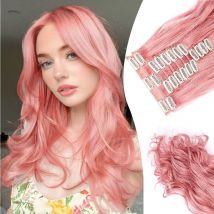 Pink Hair Extensions 12Pcs Clip in Hair Extensions 22 Inches Long Curly Hair Extensions Clip ins Soft Synthetic Hair Extensions