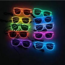 Gafas con luz Led, gafas luminosas de neón para fiesta, gafas de sol brillantes con cable EL, regalo novedoso para adultos, suministros de luz brillante